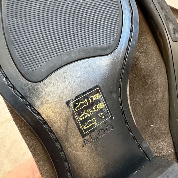 ALDO SIZE 12 khaki green Chelsea boot boots real genuine leather suede ankle - Picture 6 of 10